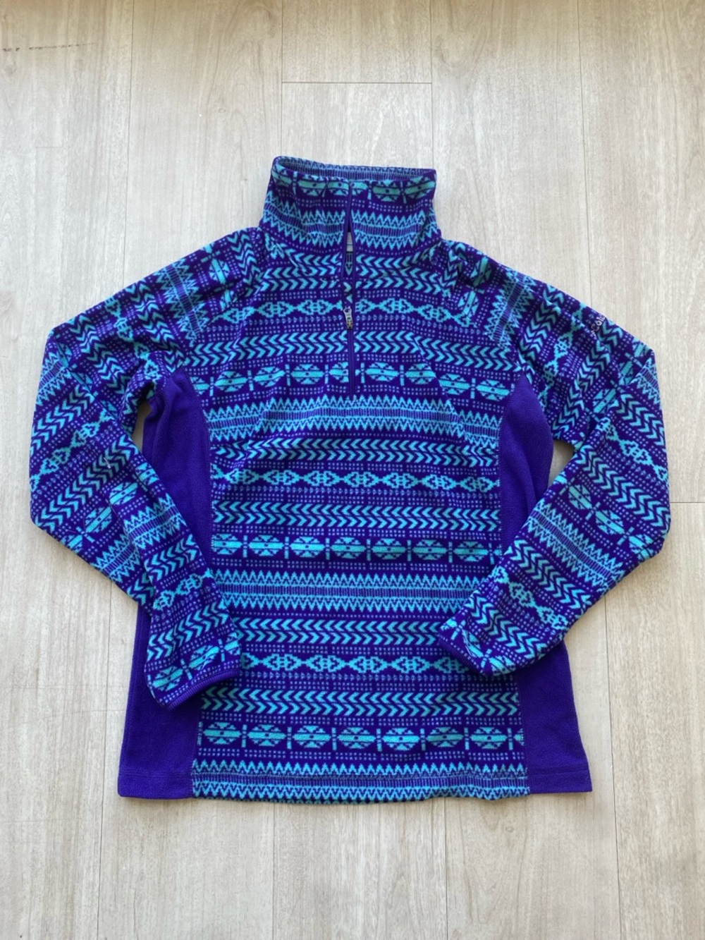 Columbia Sportswear Women's Medium Purple Teal Isle Fleece Quarter Zip Pullover